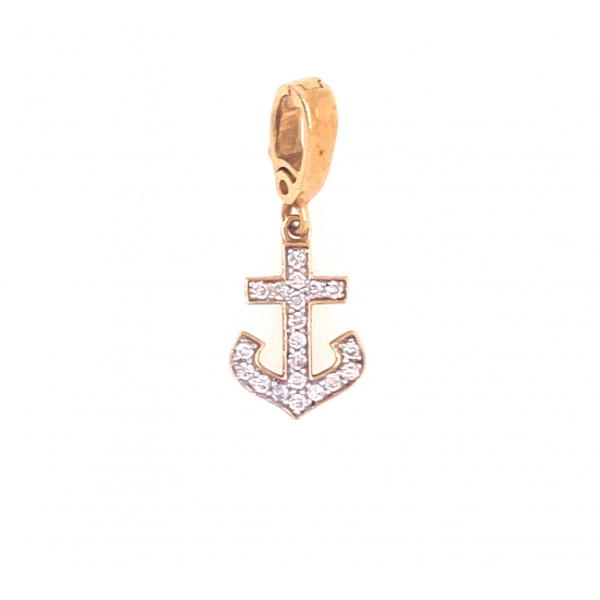 SMALL ANCHOR DIAMOND PENDANT