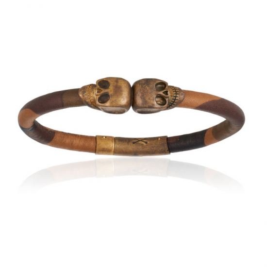 Double Bone Double Skull Bracelet 