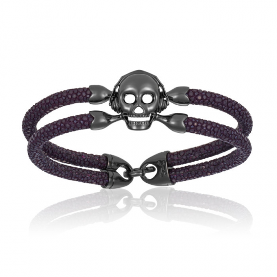 Double Bone Single Skull Bracelet 