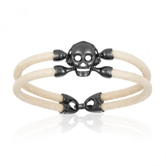 Double Bone Single Skull Bracelet 