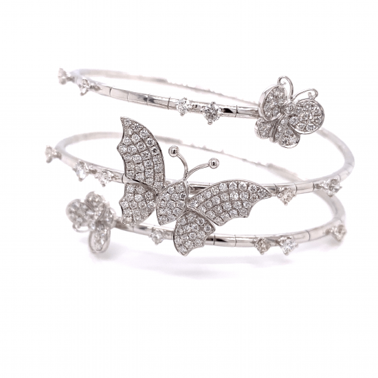 TRIPLE BUTTERFLY DIAMOND BANGLE