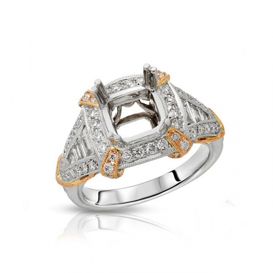 Two Tone Semi-Mount Diamond Ring 