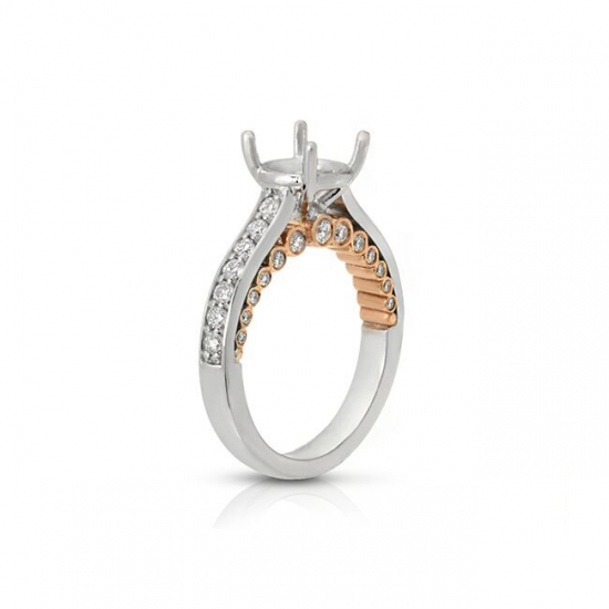 Two Tone Semi-Mount Diamond Ring