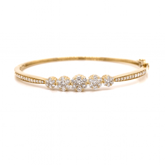 FIVE FLOWER CLUSTER DIAMOND BANGLE