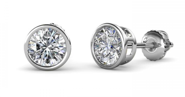 BEZEL SET DIAMOND STUDS